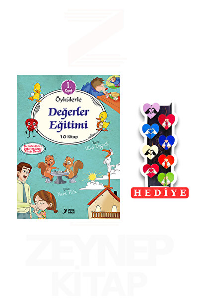 Yuva Yayınları 1.Sınıf Öykülerle Değerler Eğitimi 10 Kitap Set (8'li Kalp Ayr...