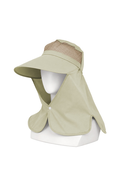 SAVEX Ense Korumalı Outdoor Şapka - Fileli - Bej -