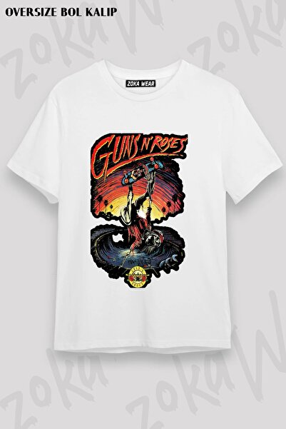 ZOKAWEAR تي شيرت مطبوع للجنسين من نوع Guns N Roses v29
