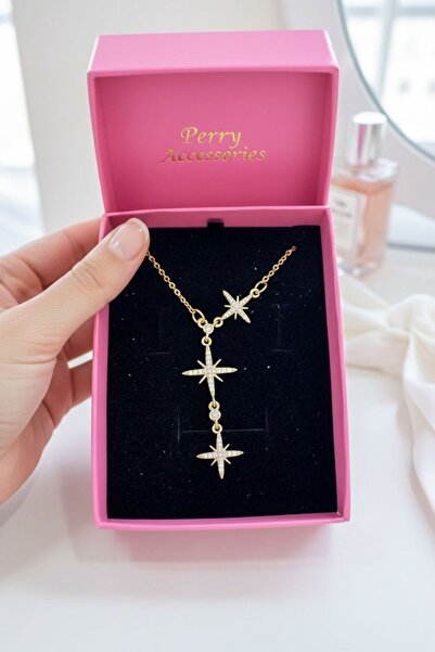perry accessories kararmaz çelik yaz kolyesi dekolte kolye gold y kolye dekol...
