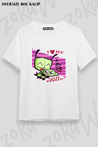 ZOKAWEAR Μπλουζάκι Unisex Loose Fit με στάμπα Invader Zim v19
