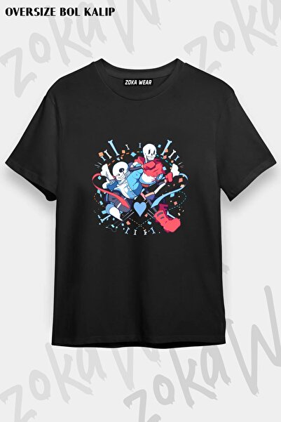 ZOKAWEAR Unisex Loose Fit Undertale Sans V17 Printed T-Shirt