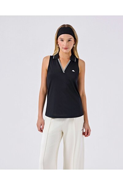 Ellesse 6SF5040-BK Tricou fără mâneci cu guler polo pentru femei - Negru
