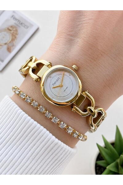 Ferrucci Small Vintage Case Steel Cord 2 Years Guarantee 3 Atm Women Wrist Wa...