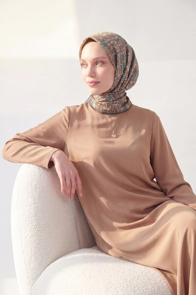 Silk Home Soft Scarf Abstract Brown