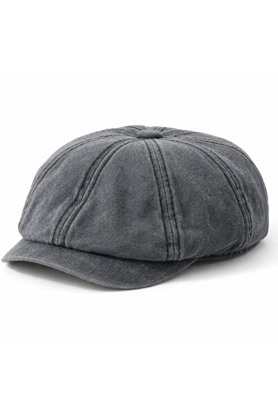 PERLOTUS Men's British Cap Hat 8 Pieces Washed Cotton Fabric with Elastic Bac...