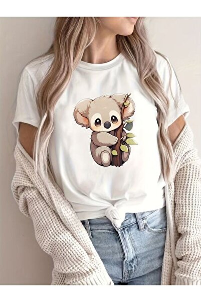 COZYWEAR تي شيرت نسائي لطيف مطبوع عليه الكوالا