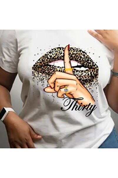 COZYWEAR Leopard Patterned Lip and Hand Print T-Shirt