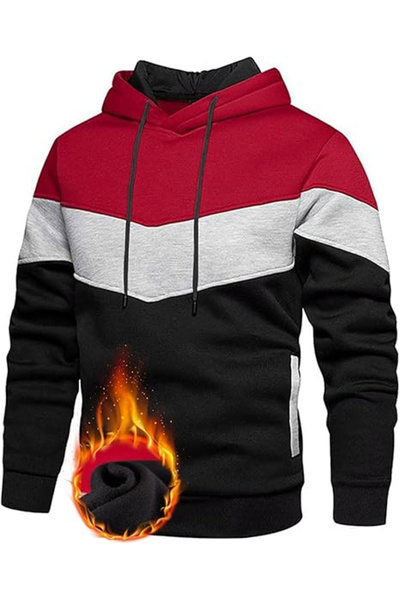 OEM Hanorac bărbătesc lejer, cu mâneci lungi, negru, gri, bordo, 3XL