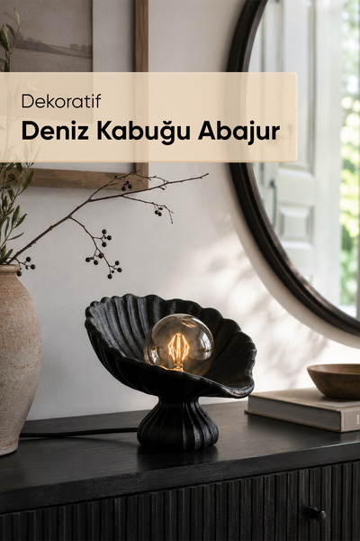 Jusel Deniz Kabuğu Abajur 25x20 cm PLA Masaüstü Gece Lambası - Başucu Abajur ...