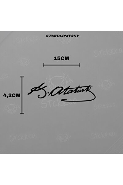 STCKRCO Kemal Atatürk Imzası Araba Sticker Motor Laptop Bilgisayar Etiket Çık...