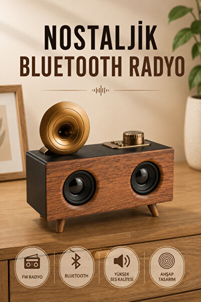 Lisinya Nostaljik Radyo Bluetooth Bağlantılı Şarjlı Yüksek Ses Kaliteli -