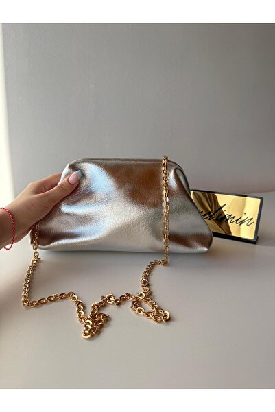 emelimin Women's Polka Dot Scholarship Pouch Bag with Gold Chain Detail