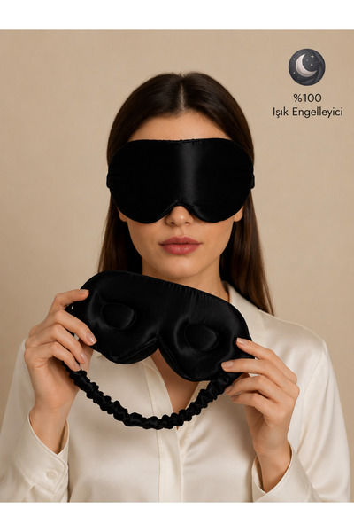 ICON SILK %100 Saf İpek 'Sleep & Glow' Üç Boyutlu Tam Karanlık Uyku Maskesi G...
