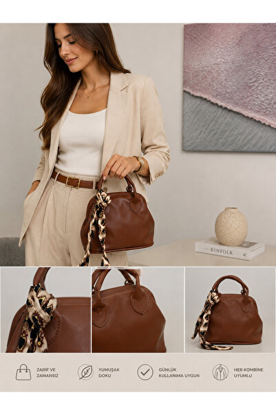 Arenmc store Women's Hand and Shoulder Bag with Scarf Detail, Stylish Daily U...