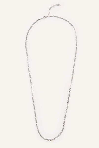 DeFacto Men's Silver Color Chain Necklace I0521Axns