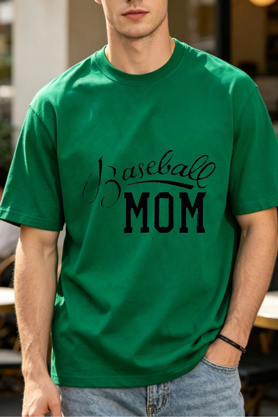 Fleck تي شيرتات كاجوال للرجال من نوع Baseball Mom للرجال مطبوعة