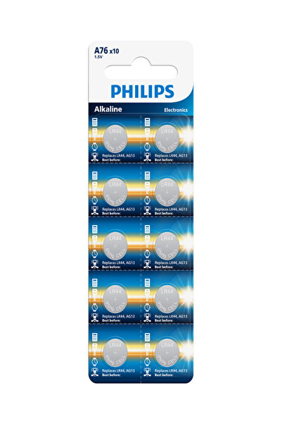 Philips A76 1.5V Alkalin Düğme Pil, Saat ve Kumanda Pili - LR44 - AG13 Muadil...