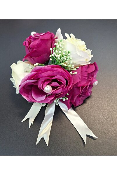 LUCIDIUSDECOR Clame capete trandafiri ivoiry si mov artificiali 12/set -15cm