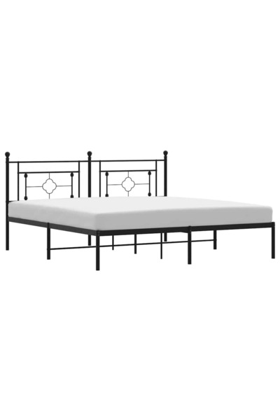vidaxl Cadru de pat metalic cu tăblie, negru, 183x213 cm