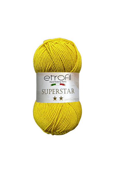 Etrofil SuperStar Firea de tricotat Galben 25% Lână 75% Acril 100g 170m (72191)