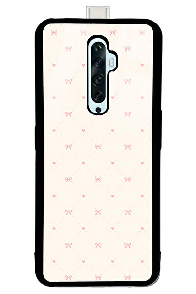 Spoyi Oppo Reno 2Z Cream Pink Coquette Pattern Tasarımlı Glossy Telefon Kılıfı