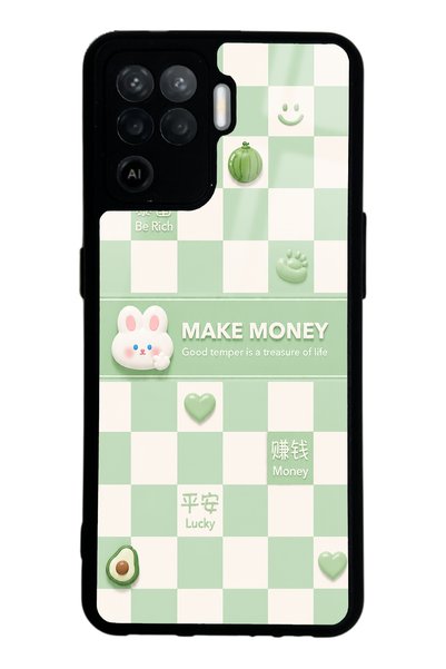 Spoyi حافظة هاتف لامعة بتصميم Green Make Money لهاتف اوبو رينو 5 لايت