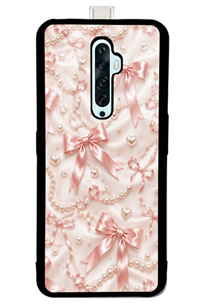 Spoyi Oppo Reno 2Z Blush Pearl Bow Tasarımlı Glossy Telefon Kılıfı