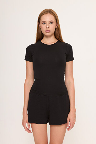Zoor Ultra Soft Combed Modal Round Neck Short Sleeve Blouse
