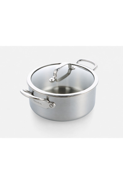 Greenpan Premiere Pro 5-Ply Stainless Steel Deep Pot with Glass Lid 16 cm 1.58 L