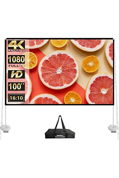 Scherell's Ecran De Proiectie Portabil, 100 Inch, Montare Rapida, 4K HD, Rapo...