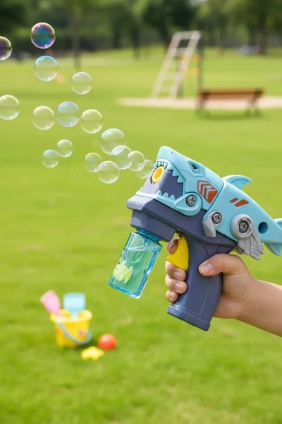 Miniso Lisanslı 3D Köpek Balığı Figürlü Baloncuk Oyuncak Silahı – Eğlenceli D...