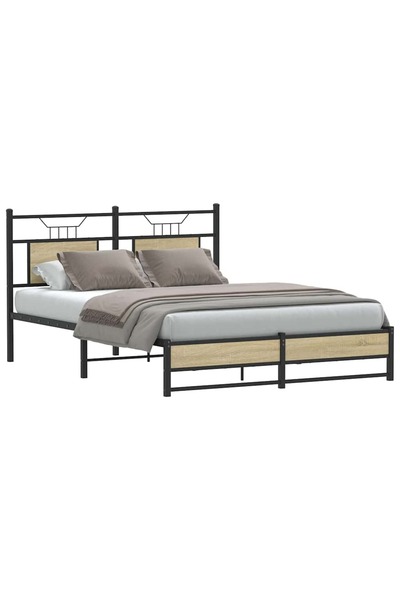 vidaxl Cadru pat fără saltea stejar sonoma 150x200 cm lemn prelucrat
