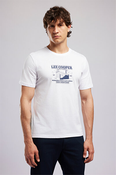 Lee Cooper Beyaz Erkek Regular Fit T-Shirt 262 LCM 242055 WESTON BEYAZ