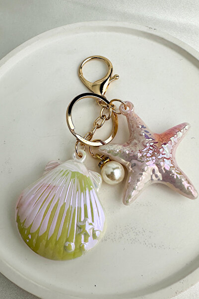 Modex Sea Star and Seashell Figured Bag Accessory Keychain