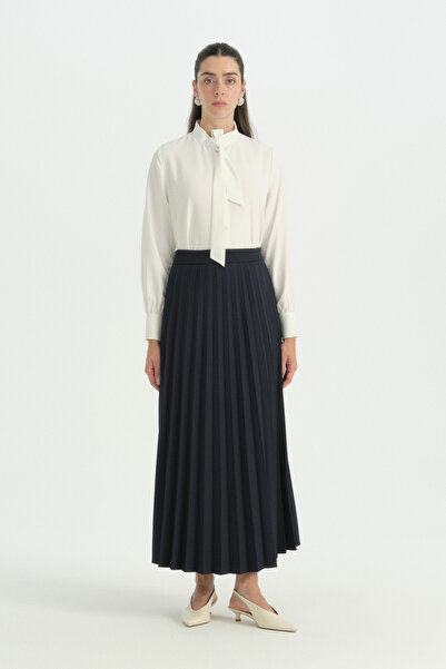 Nihan Pleated Skirt - Navy Blue