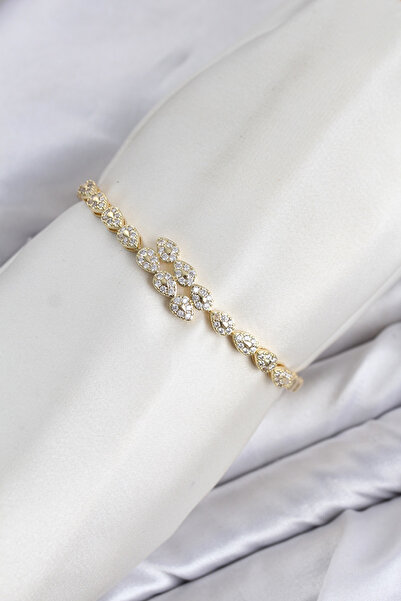 Clariss سوار نسائي من النحاس الذهبي من سلسلة CM Damla Model Zircon Stone VIP