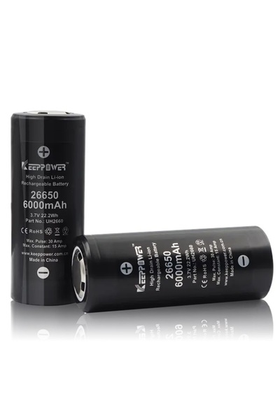 Keeppower Μπαταρία 26650 6000mAh απροστάτευτη υψηλής εκφόρτισης