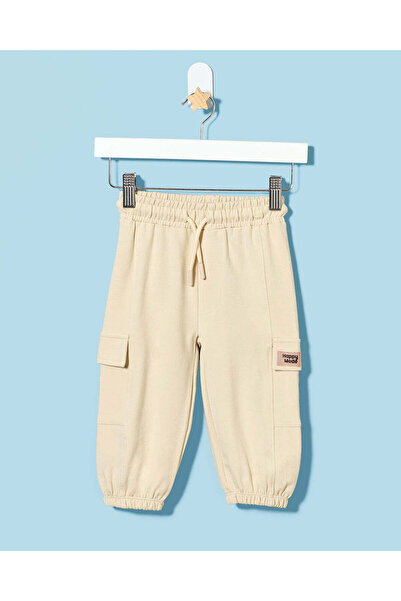 REDTAG Infant Boys Cream Cargo Joggers