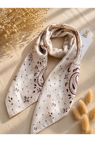 AydaAtölye Peri Kahve Etnik Desenli Fular Bandana