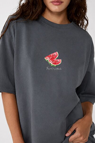 The Champ Clothing Γυναικείο μπλουζάκι oversized με στάμπα Watermelon Mood, κ...