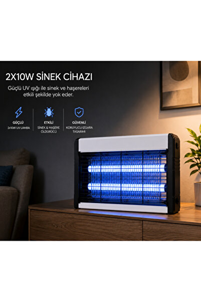 Bio Uv Elektrikli Sivrisinek ve Sinek Öldürücü Yok edici Cızz Cihaz 2x10w