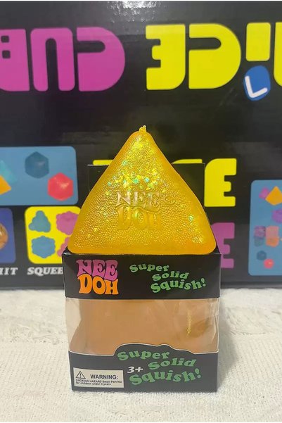 Needoh NEE DOH Triangular ice cubes，Stress-Relief Squeezies（Yellow）