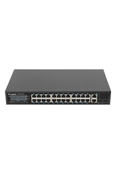 Lanberg Switch Fast Ethernet PoE+ cu 24 de porturi, 2 porturi Uplink Combo, R...