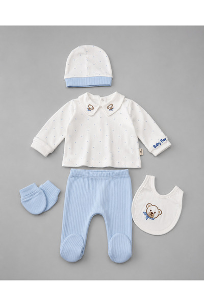 My Babies Label Yenidoğan Erkek Bebek 5’li %100 Pamuklu Hastane Çıkışı 0-3 Ay
