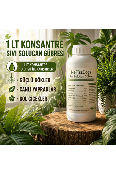 NeFizzDoğa Konsantre Sıvı Solucan Gübresi 1 Litre Bitki Besini- %100 Doğal