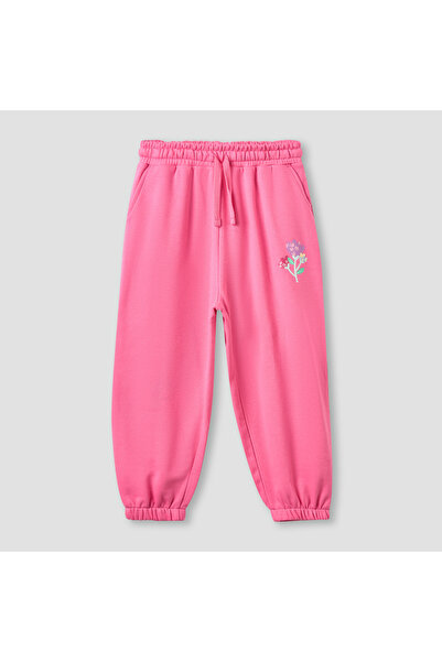 Juniors Drawstring Waist Joggers with Floral Print