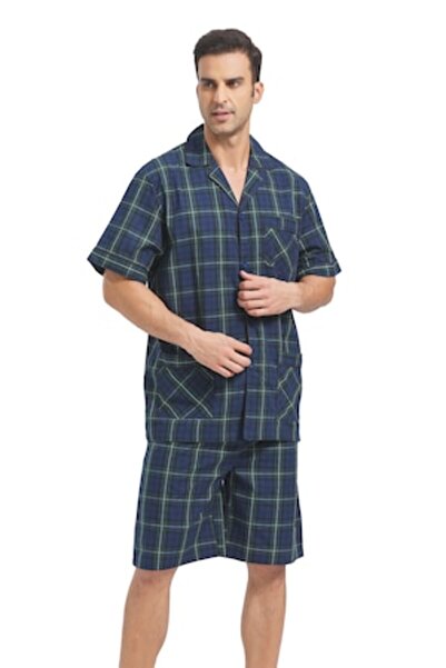 Global Set Pijama Barbat ,Scurta Bumbac 100%, Maneca Scurta, Pantalon Scurt ,...