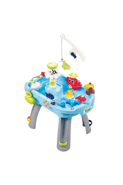LeanToys Masă de apă interactivă pentru pescuit, accesorii de apă, albastru