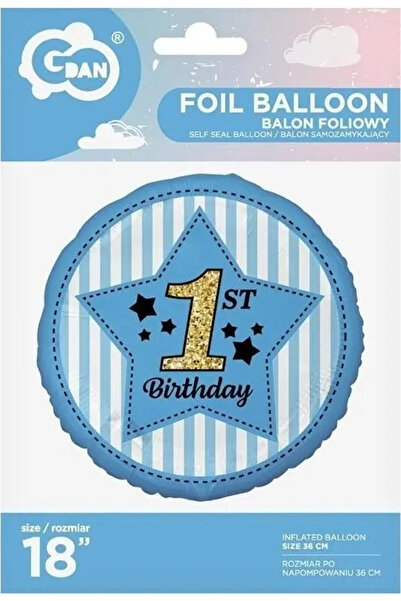 Godan Folie de balon 18" 1'st Birthday, albastru